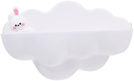 Homoyoyo Cartoon Cloud Wall-Mounted Soap Dish Punch Holder Self-Draining Design