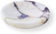 Round Marble Soap Dish for BathroomKitchen Calacatta Viola