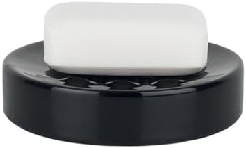 Spirella Tube Stoneware Soap Dish Black Timeless Design Durable Stylish