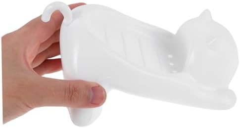 Cute Cat Soap Dish Self Draining Bathroom Holder