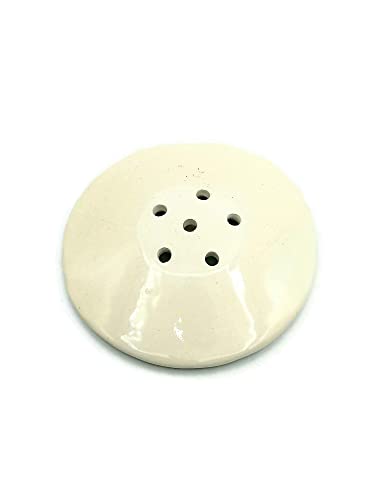 Handmade Ceramic Soap Dish Dispenser White 14cm