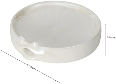 Lotus Leaf Frog Shaped Ceramic Self-Draining Soap Dish White