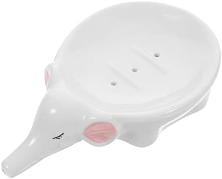 GLEAVI Ceramic Elephant Soap Dish with Drainage
