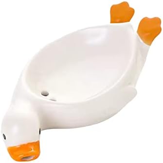 2 Pcs Cute Duck Ceramic Soap Dish Bathroom Holder