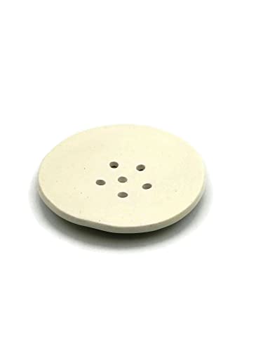 Handmade Ceramic Soap Dish Dispenser White 14cm