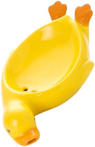 Self-Draining Ceramic Dish with Cute Duck Design for bathroom kitchen