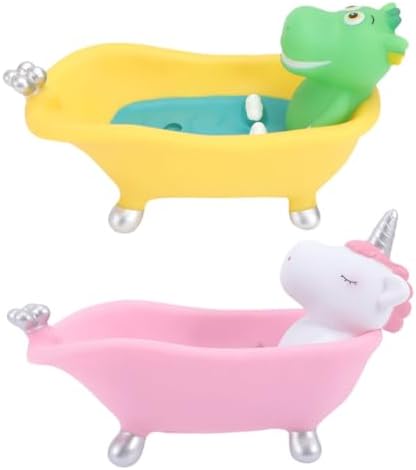 2pcs Cute Cartoon Animal Soap Holder Vinyl Dish for Bathroom