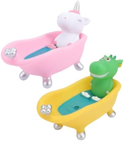 2pcs Cute Cartoon Animal Soap Holder Draining Tray for Bathroom