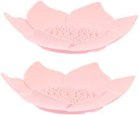 Cabilock Silicone Flower Soap Dish for Kitchen Bathroom