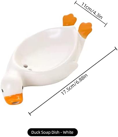 2 Pcs Cute Duck Ceramic Soap Dish Bathroom Holder