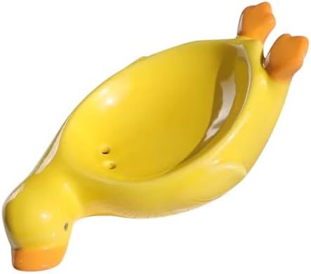 Cute Duck Ceramic Soap Dish with Drain Holes