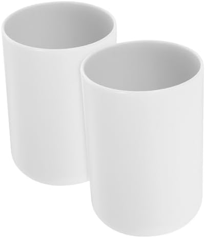 2-Piece Reusable Bathroom Tumbler Toothbrush Cups Pure Safe and Convenient