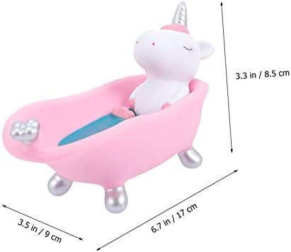 Cabilock Ceramic Soap Dish Unicorn Pattern Boys Girls Bathroom Holder