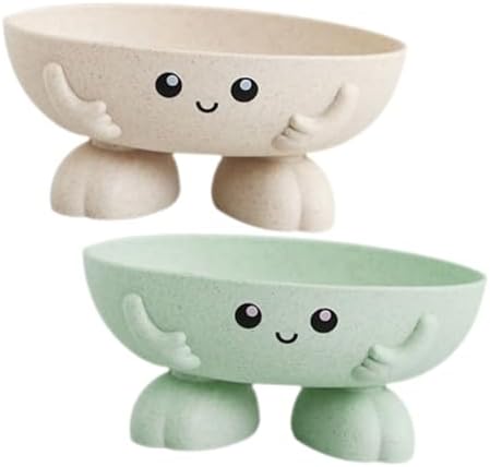 2-Piece Cartoon Self-Draining Soap Holder Tray