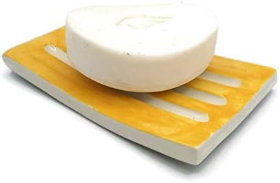 Handmade Yellow Ceramic Bar Soap Dish