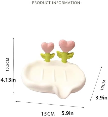 Self-Draining Ceramic Soap Dish for Bathroom Sink
