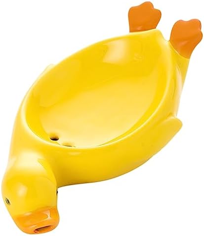 Stylish Durable Modern Duck-Shape Soap Dish Ceramic Material Drainage Function
