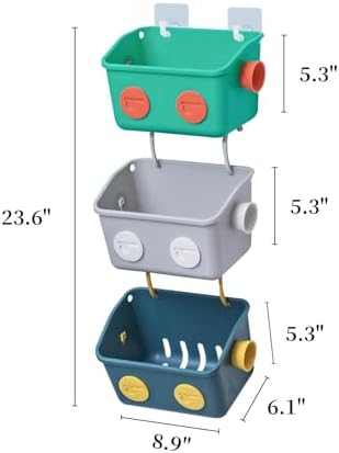 LUFOFOXBath Toy Storage Organizer Basket Detachable 3-Layer Kids Hanging Toy Caddy