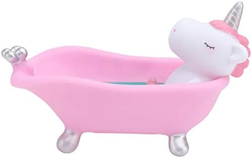 Amosfun Pink Cartoon Plastic Soap Holder for Bathrooms