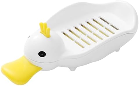 LIFKOME Cute Duck Soap Holder Self Draining Dish for Bathroom Kitchen