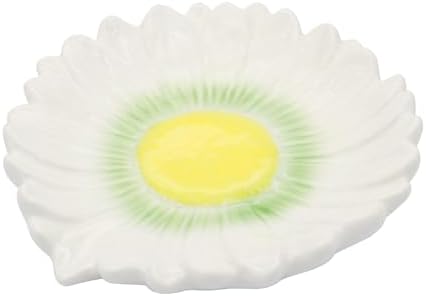 Polyroyal Daisy Flower Ceramic Waterfall Soap Dish Self-Draining