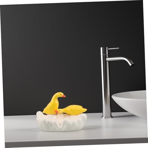 Durable Ceramic Duck Soap Dish for Bathroom and RV Use