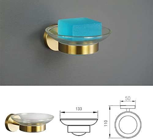 Gold-Plated Towel Bar Rail with Soap Dish