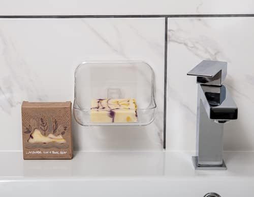 Addis Invisifix Bathroom Soap Dish Holder Translucent 95 x 12 x 8 cm