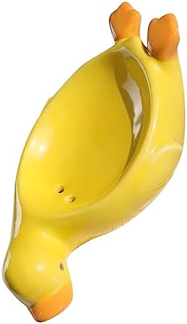 Cute Yellow Duck Soap Dish Drain Sponge Holder
