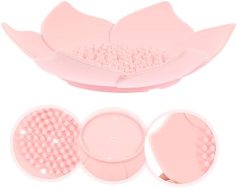 Bathroom Soap Dish Holder with Drainage and Flower Design