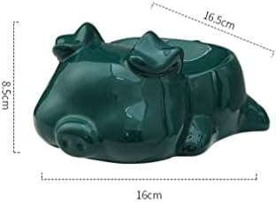 CECEKELE Cute Animal Ceramic Soap Dish with Cartoon Pig and Rabbit