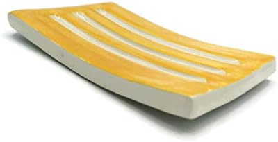 Handmade Yellow Ceramic Bar Soap Dish