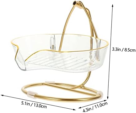 MAGICLULU Creative Self-Draining Holder with Clear Dish and Iron Stand