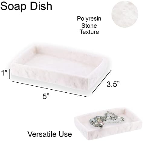 Evid Eco - White Stone Effect soap dispenser tray