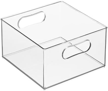 mDesign Deep Plastic Stackable Storage Organizer Bin for Bath
