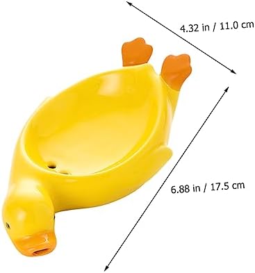 Stylish Durable Modern Duck-Shape Soap Dish Ceramic Material Drainage Function