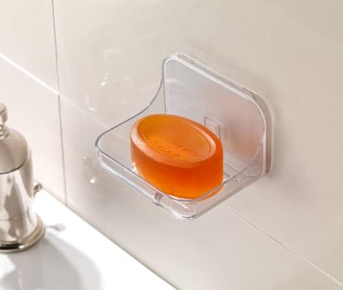 Addis Invisifix Bathroom Soap Dish Holder Translucent 95 x 12 x 8 cm