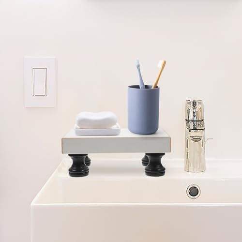 Alipis Wooden Soap Holder Stool with Storage for Bathroom