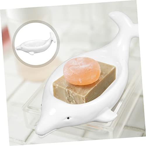 Dolphin Soap Holder Stylish Ceramic Drainage Holder for Bar Bath