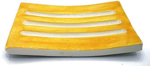 Handmade Yellow Ceramic Bar Soap Dish