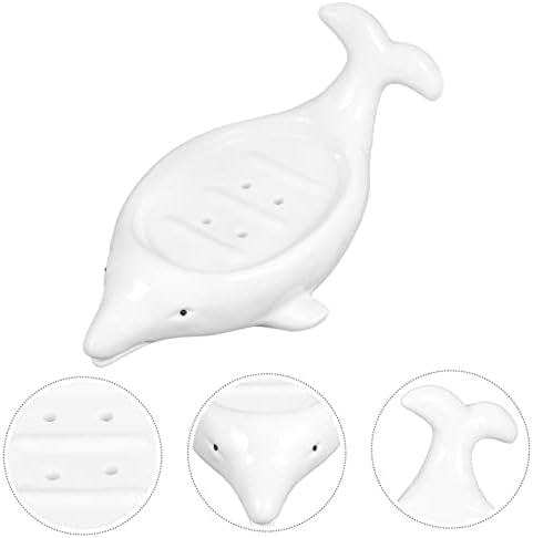 Dolphin Soap Holder Stylish Ceramic Drainage Holder for Bar Bath