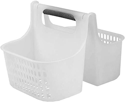 2-Compartment Soft Grip Plastic Shower Caddy Organizer With Handle