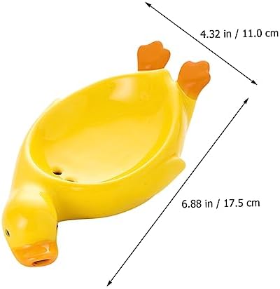 Cute Ceramic Soap Holder Modern Duck Shape Easy to Maintain