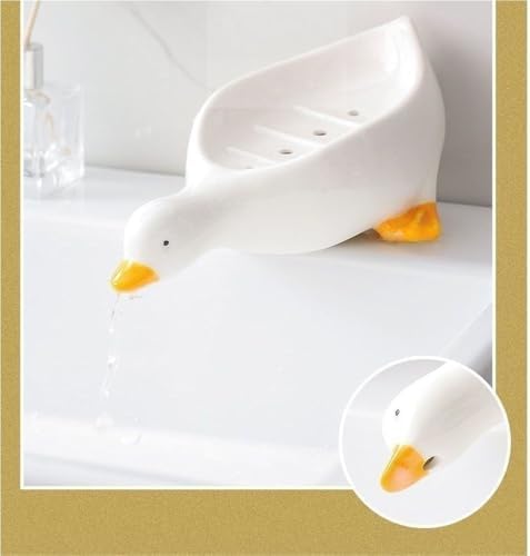 IFAJOOR Decorative Duck Soap Dish White 1 Piece