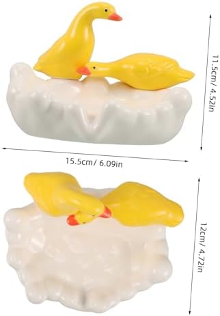 FELTECHELECTRCute Duck Ceramic Soap Dish for RV Shower Holder with Drainage System