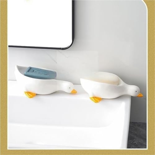 IFAJOOR Decorative Duck Soap Dish White 1 Piece