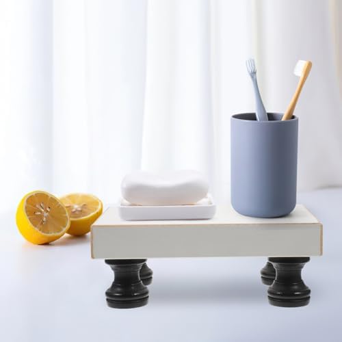 Alipis Wooden Soap Holder Stool with Storage for Bathroom