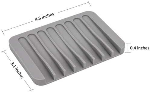 Self-Draining 2-Piece Soap Dishes White Grey Bathroom Kitchen Accessory