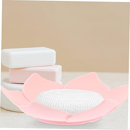 2-Pack flower-shaped silicone soap dish holder for bathroom