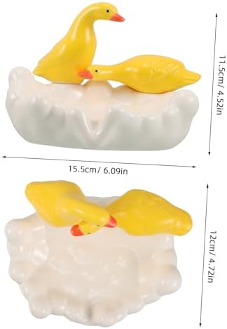 Anneome Ceramic Duck Soap Dish Self-Draining